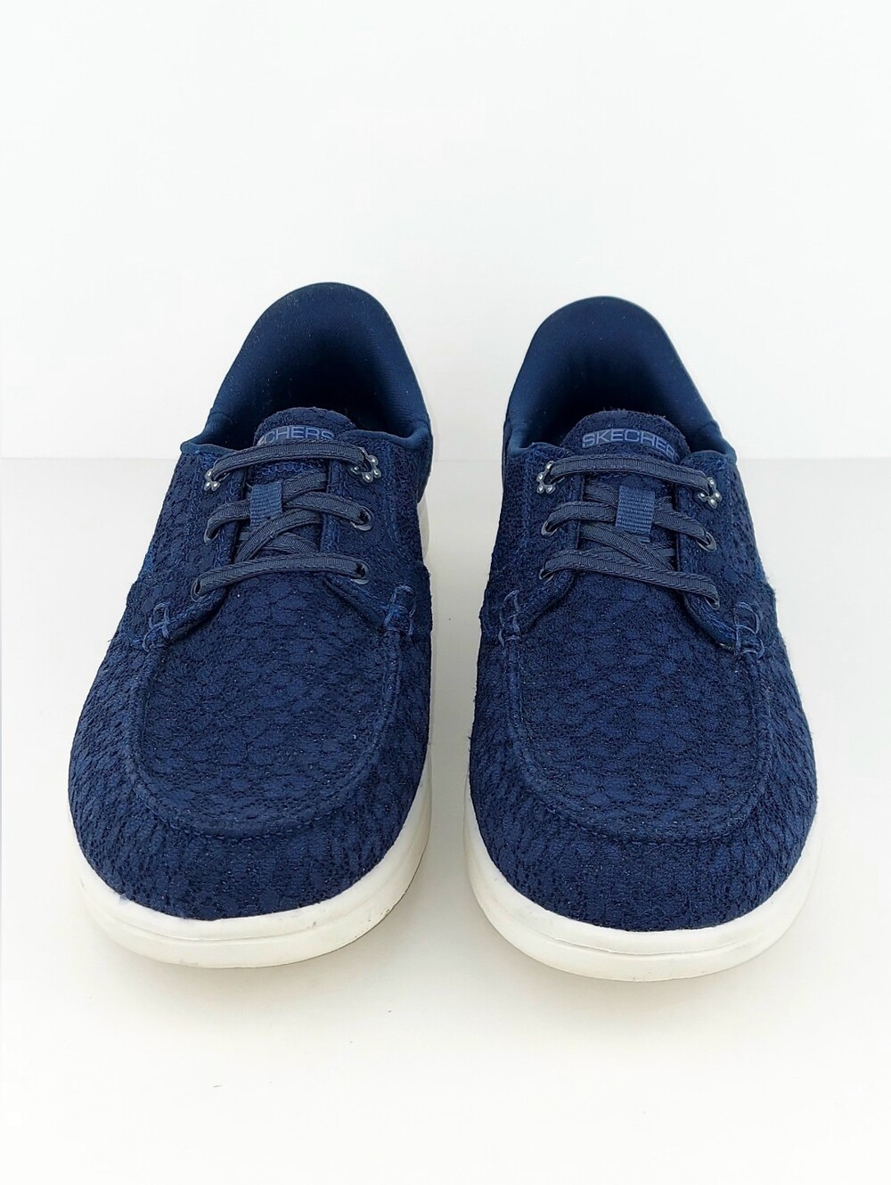 Skechers Slip-ins Hands Free Leilani Navy Lace Boat Shoe Sneakers 9 - Picture 4 of 14